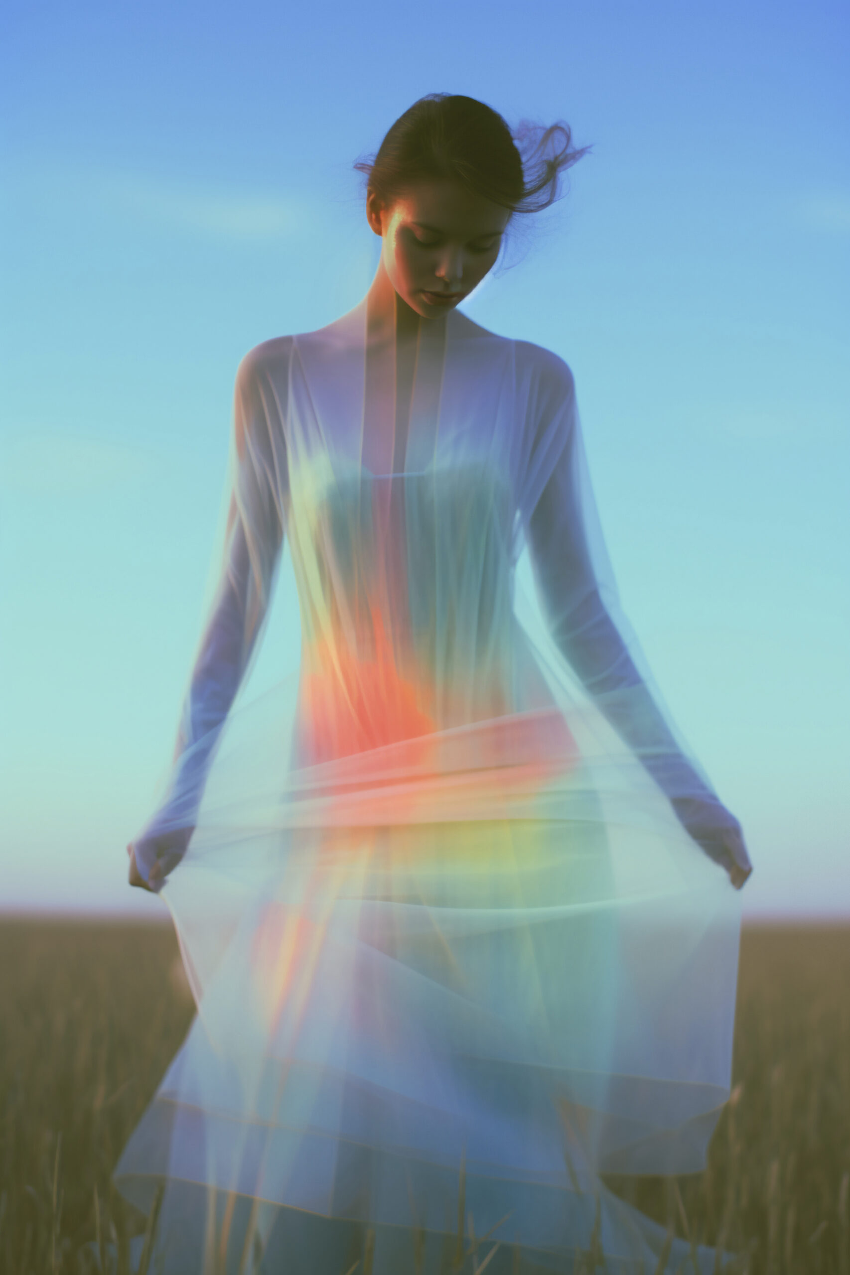 portrait abstrait avec des effets de lumière